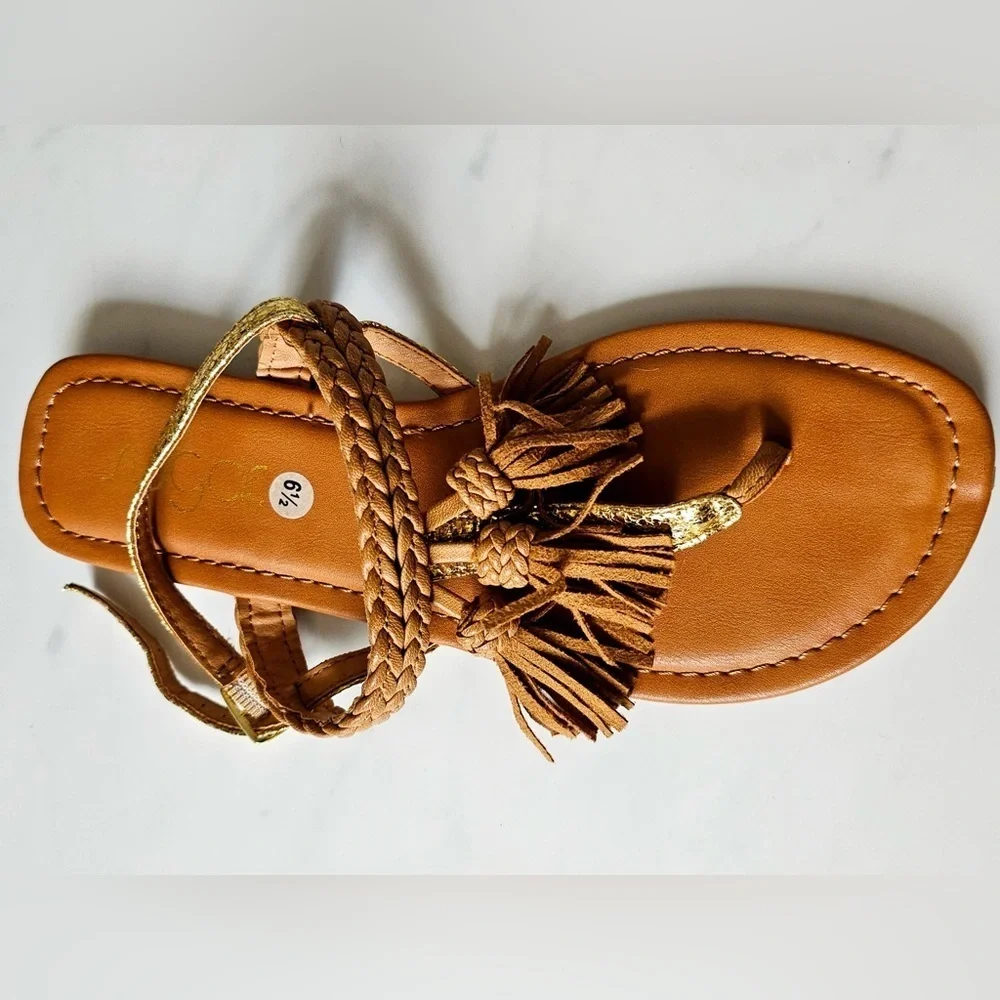 Sugar Braided Tassel Sandals - Size 6.5, NWOT